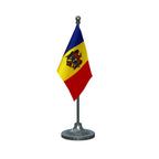Moldova Table Flag of 4in x 6in With A Heavy Plastic Base