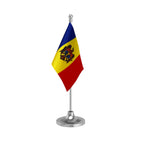 Moldova Table Flag of 4in x 6in With A Heavy Plastic Base