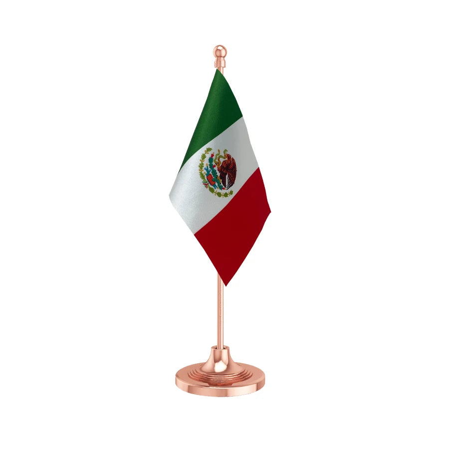 Mexico Table Flag of 4in x 6in With A Heavy Plastic Base