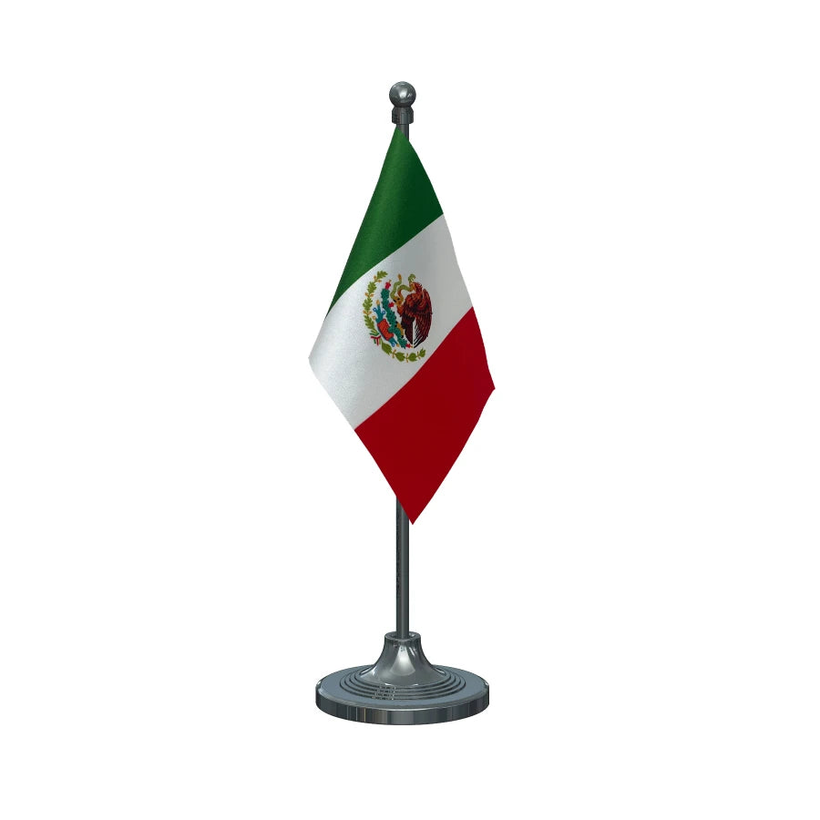 Mexico Table Flag of 4in x 6in With A Heavy Plastic Base