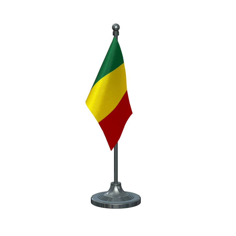 Mali Table Flag of 4in x 6in With A Heavy Plastic Base