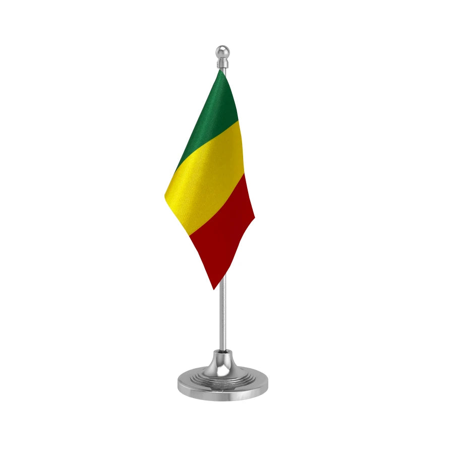 Mali Table Flag of 4in x 6in With A Heavy Plastic Base