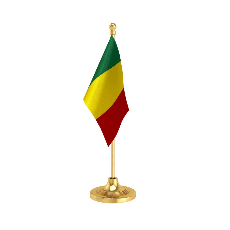 Mali Table Flag of 4in x 6in With A Heavy Plastic Base