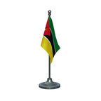 Mozambique Table Flag of 4in x 6in With A Heavy Plastic Base