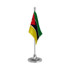 Mozambique Table Flag of 4in x 6in With A Heavy Plastic Base