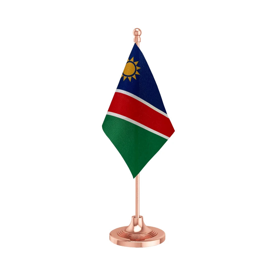 Namibia Desk Table Flag of 4in x 6in With A Heavy Plastic Base