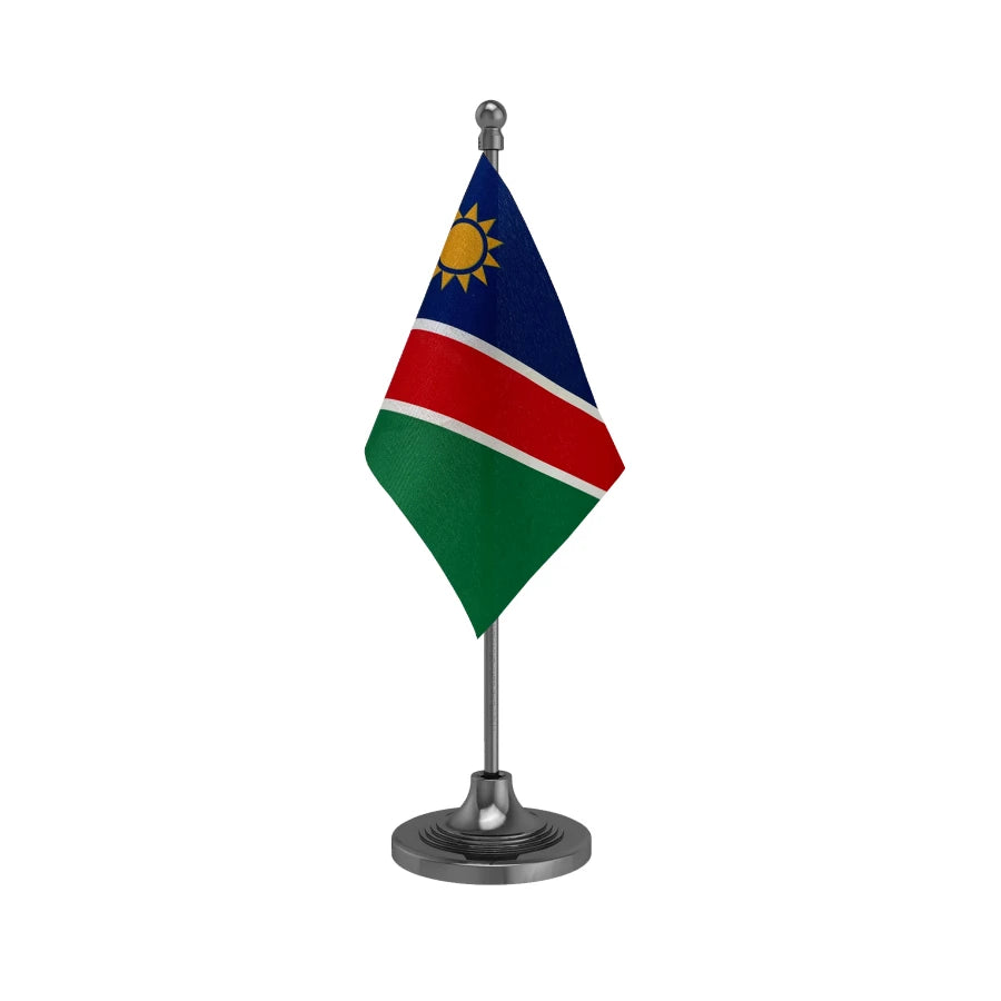Namibia Desk Table Flag of 4in x 6in With A Heavy Plastic Base