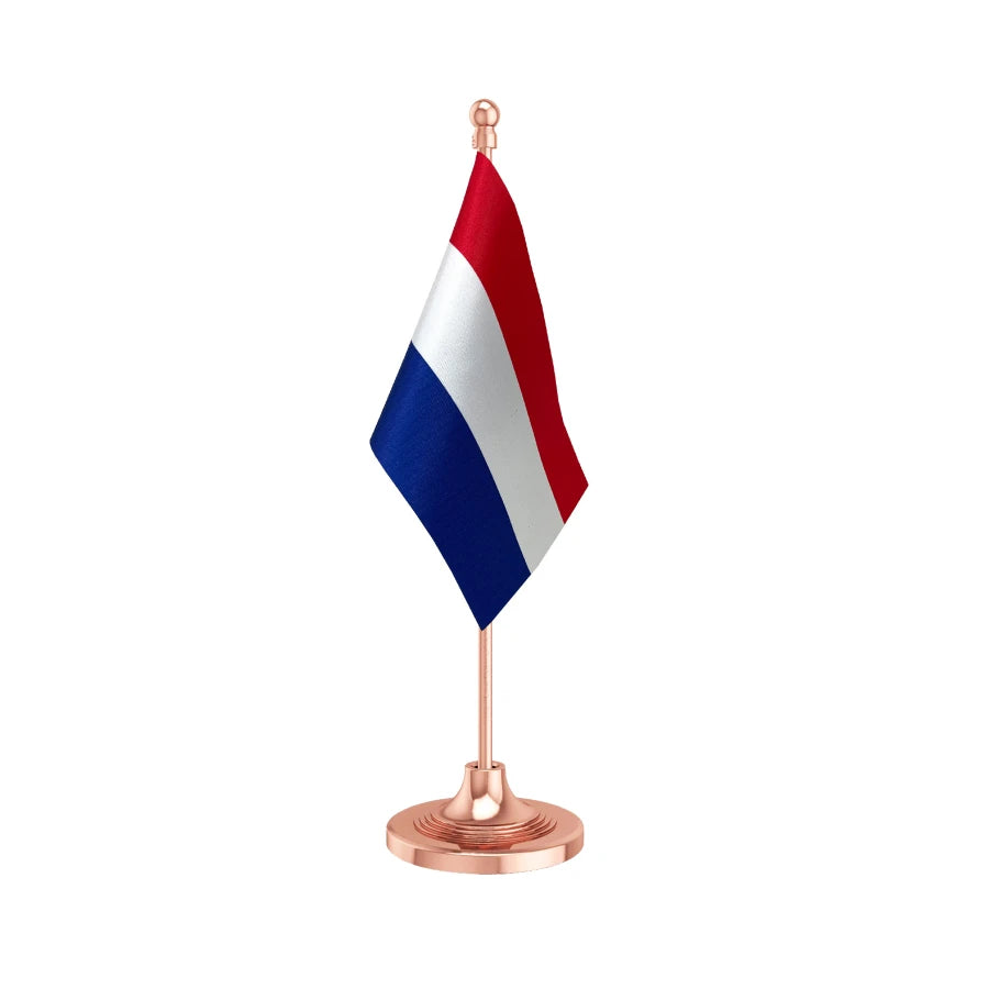 Netherlands Table Flag of 4in x 6in With A Heavy Plastic Base