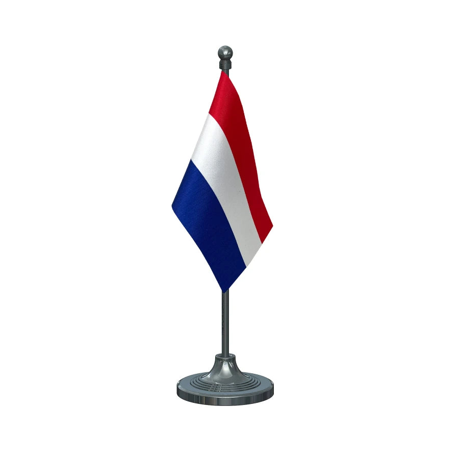 Netherlands Table Flag of 4in x 6in With A Heavy Plastic Base