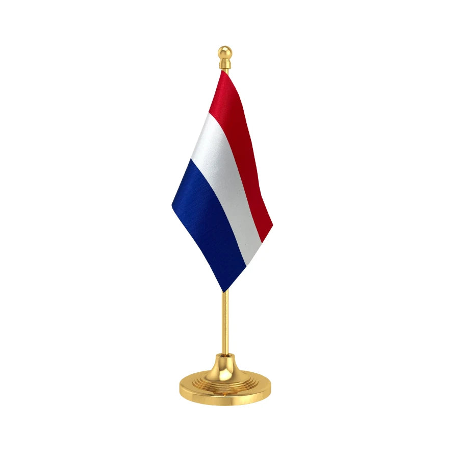 Netherlands Table Flag of 4in x 6in With A Heavy Plastic Base