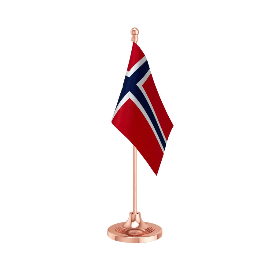 Norway Table Flag of 4in x 6in With A Heavy Plastic Base