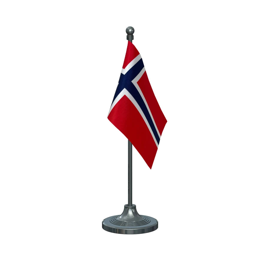Norway Table Flag of 4in x 6in With A Heavy Plastic Base