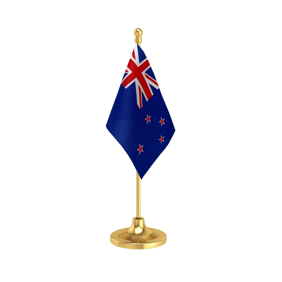 New Zealand Table Flag of 4in x 6in With A Heavy Plastic Base