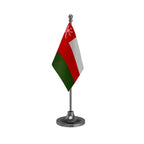 Oman Table Flag of 4in x 6in With A Heavy Plastic Base