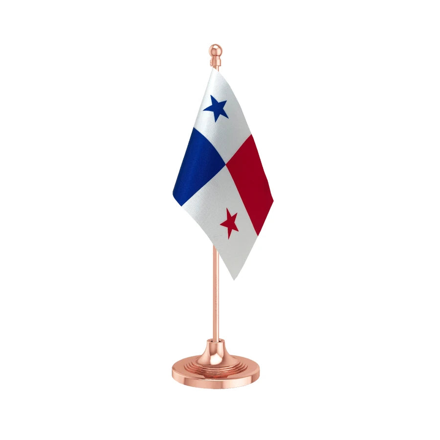 Panama Table Flag of 4in x 6in With A Heavy Plastic Base