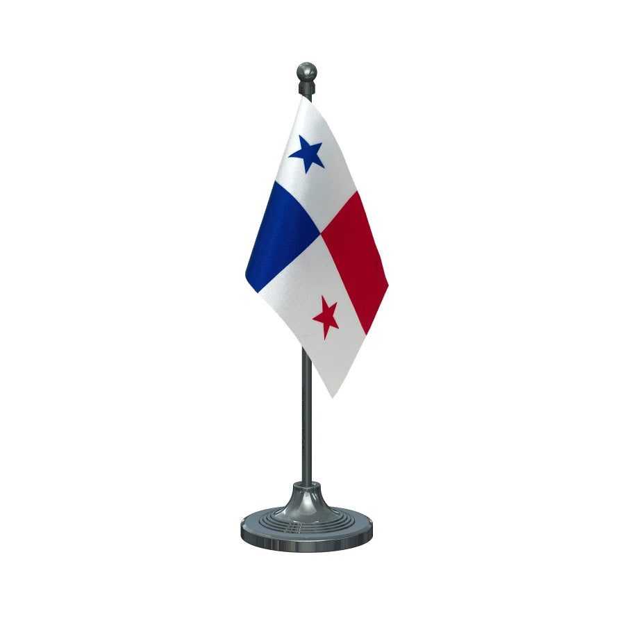 Panama Table Flag of 4in x 6in With A Heavy Plastic Base