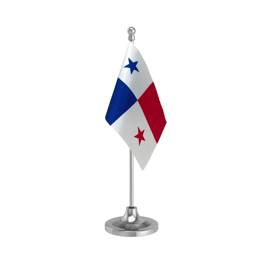 Panama Table Flag of 4in x 6in With A Heavy Plastic Base