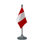 Peru Table Flag of 4in x 6in With A Heavy Plastic Base