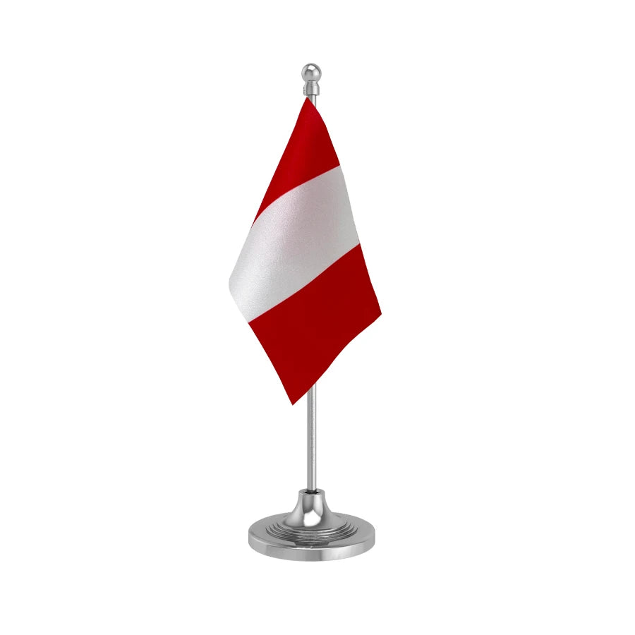 Peru Table Flag of 4in x 6in With A Heavy Plastic Base