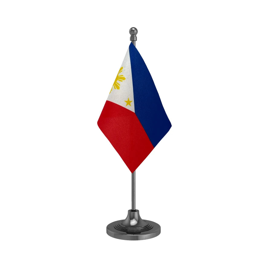 Philippines Table Flag of 4in x 6in With A Heavy Plastic Base