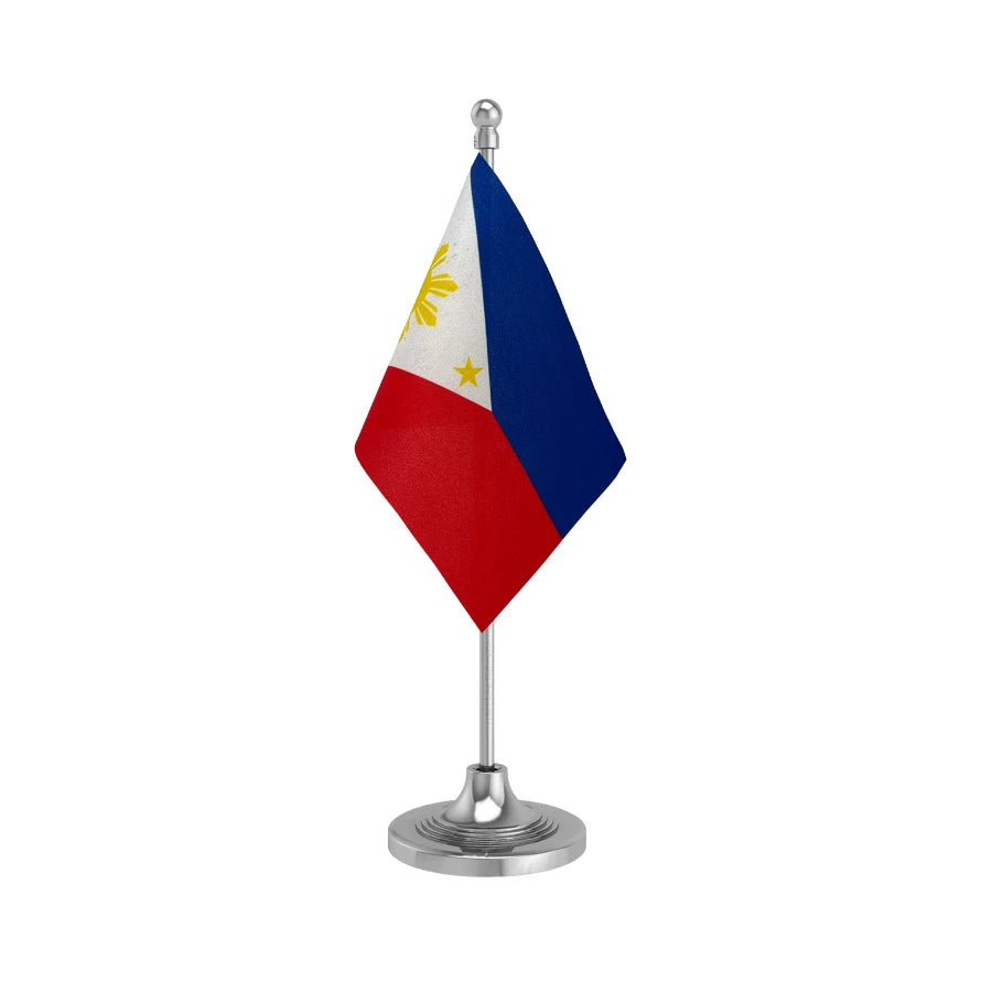 Philippines Table Flag of 4in x 6in With A Heavy Plastic Base
