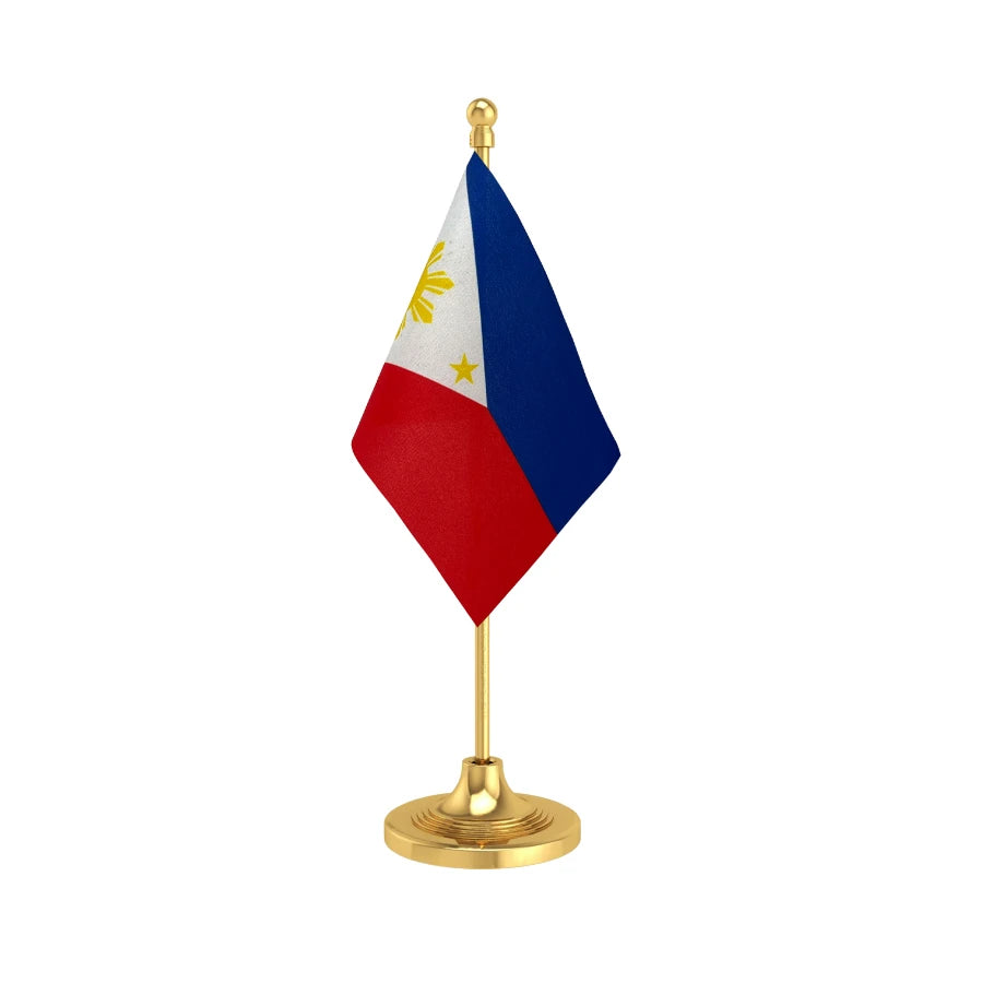Philippines Table Flag of 4in x 6in With A Heavy Plastic Base