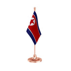 North Korea Table Flag of 4in x 6in With A Heavy Plastic Base