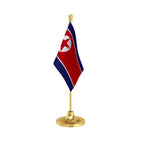 North Korea Table Flag of 4in x 6in With A Heavy Plastic Base