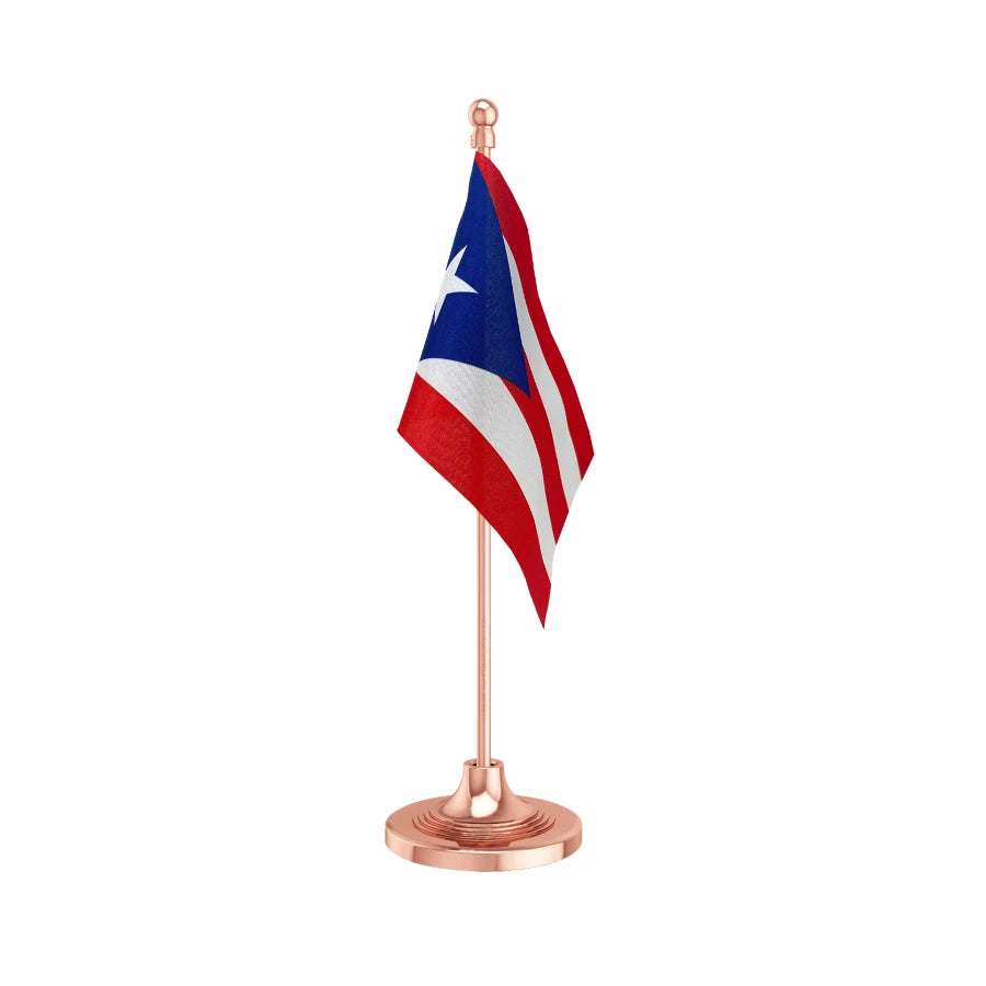 Puerto Rico Table Flag of 4in x 6in With A Heavy Plastic Base