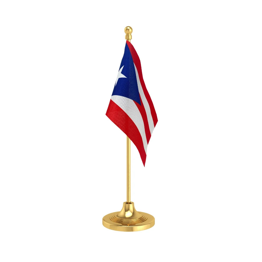 Puerto Rico Table Flag of 4in x 6in With A Heavy Plastic Base