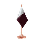 Qatar Table Flag of 4in x 6in With A Heavy Plastic Base