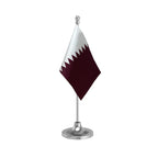 Qatar Table Flag of 4in x 6in With A Heavy Plastic Base