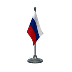 Russia Table Flag of 4in x 6in With A Heavy Plastic Base