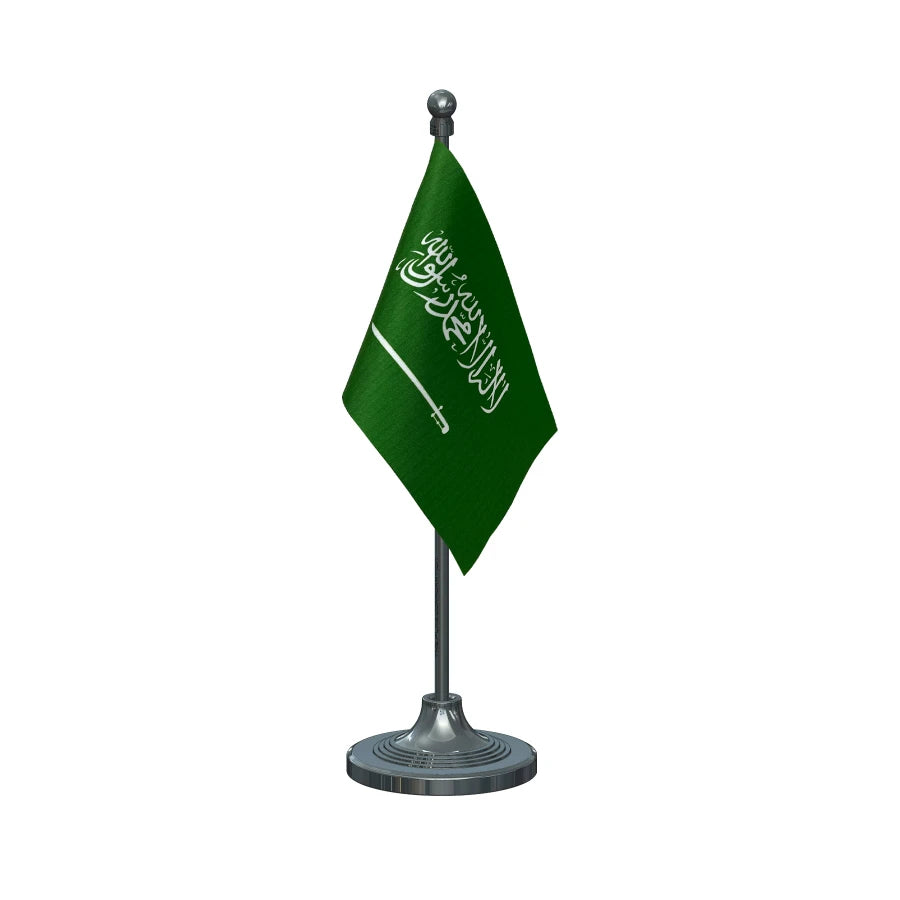 Saudi Arabia Table Flag of 4in x 6in With A Heavy Plastic Base
