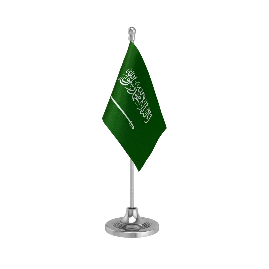 Saudi Arabia Table Flag of 4in x 6in With A Heavy Plastic Base