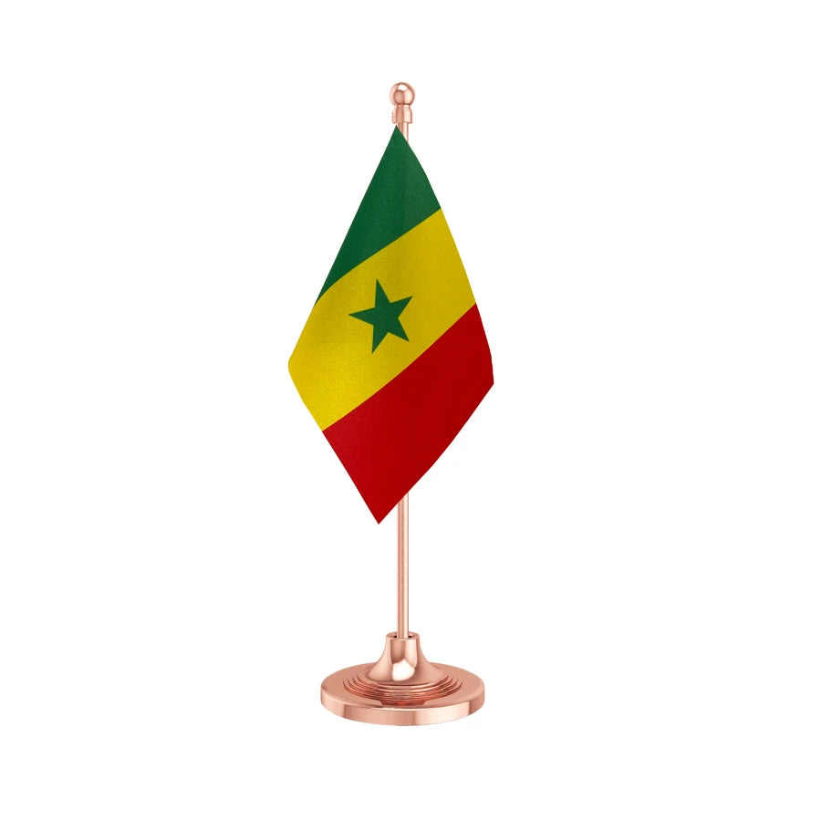 Senegal Table Flag of 4in x 6in With A Heavy Plastic Base