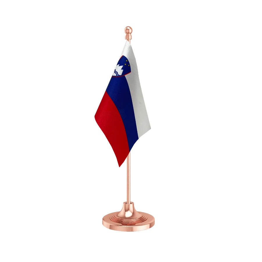 Slovenia Table Flag of 4in x 6in With A Heavy Plastic Base