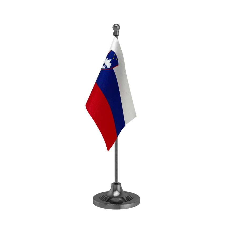 Slovenia Table Flag of 4in x 6in With A Heavy Plastic Base