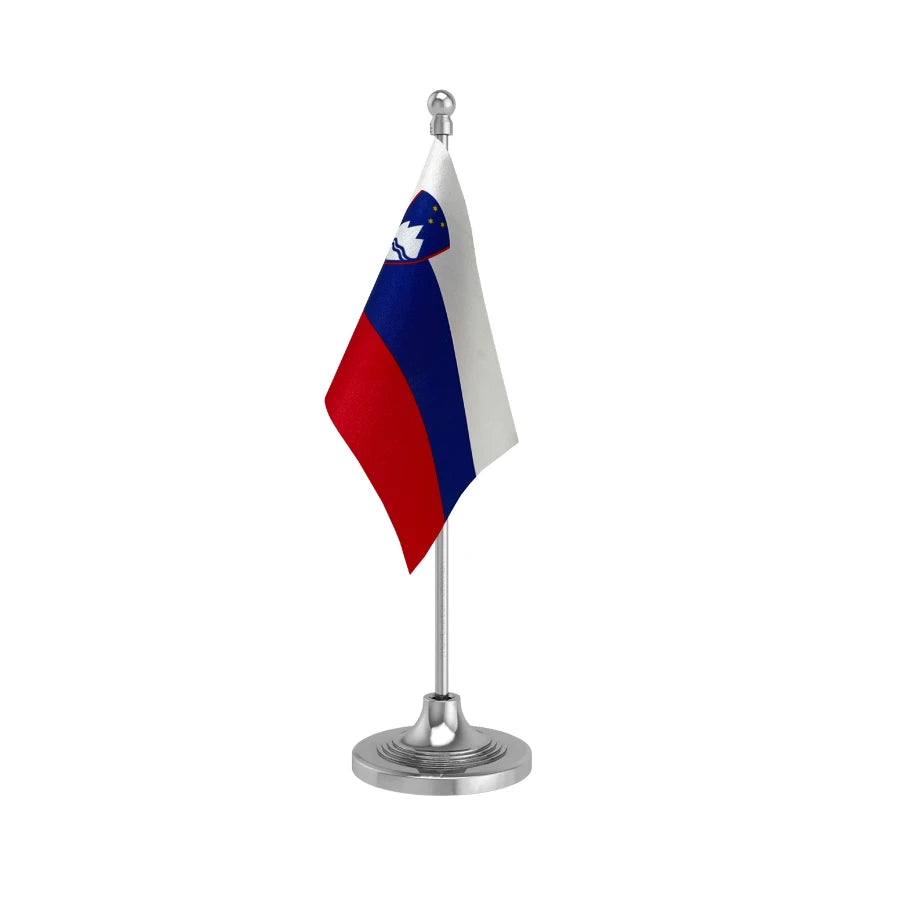 Slovenia Table Flag of 4in x 6in With A Heavy Plastic Base