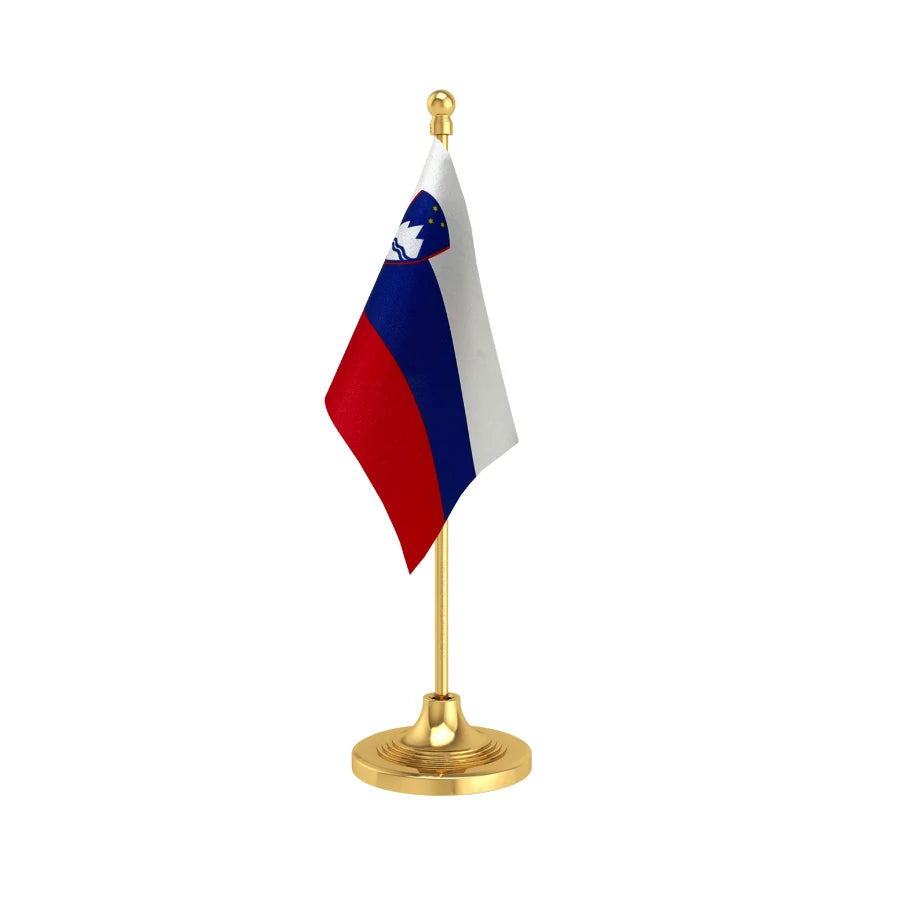Slovenia Table Flag of 4in x 6in With A Heavy Plastic Base