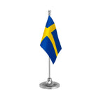 Sweden Table Flag of 4in x 6in With A Heavy Plastic Base