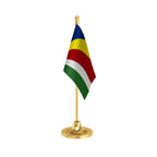 Seychelles Table Flag of 4in x 6in With A Heavy Plastic Base