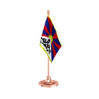 Tibet Table Flag of 4in x 6in With A Heavy Plastic Base