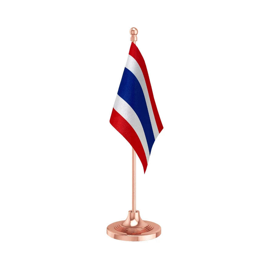 Thailand Table Flag of 4in x 6in With A Heavy Plastic Base