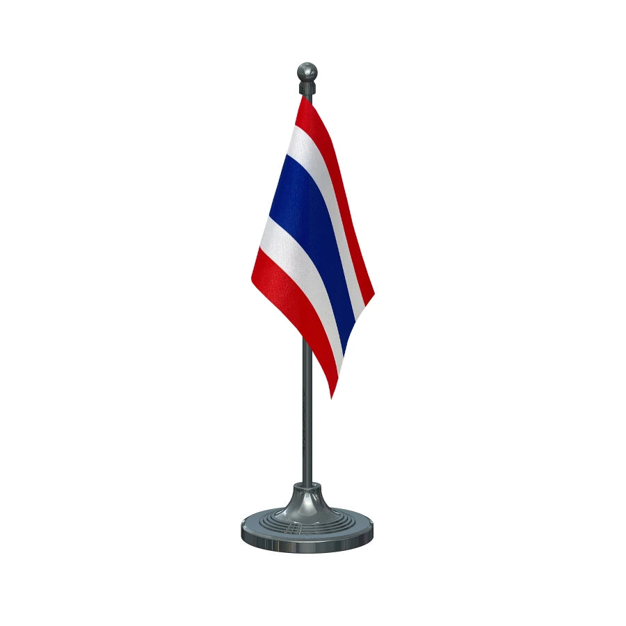 Thailand Table Flag of 4in x 6in With A Heavy Plastic Base