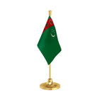 Turkmenistan Table Flag of 4in x 6in With A Heavy Plastic Base