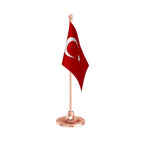Turkey Table Flag of 4in x 6in With A Heavy Plastic Base