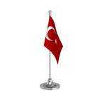 Turkey Table Flag of 4in x 6in With A Heavy Plastic Base