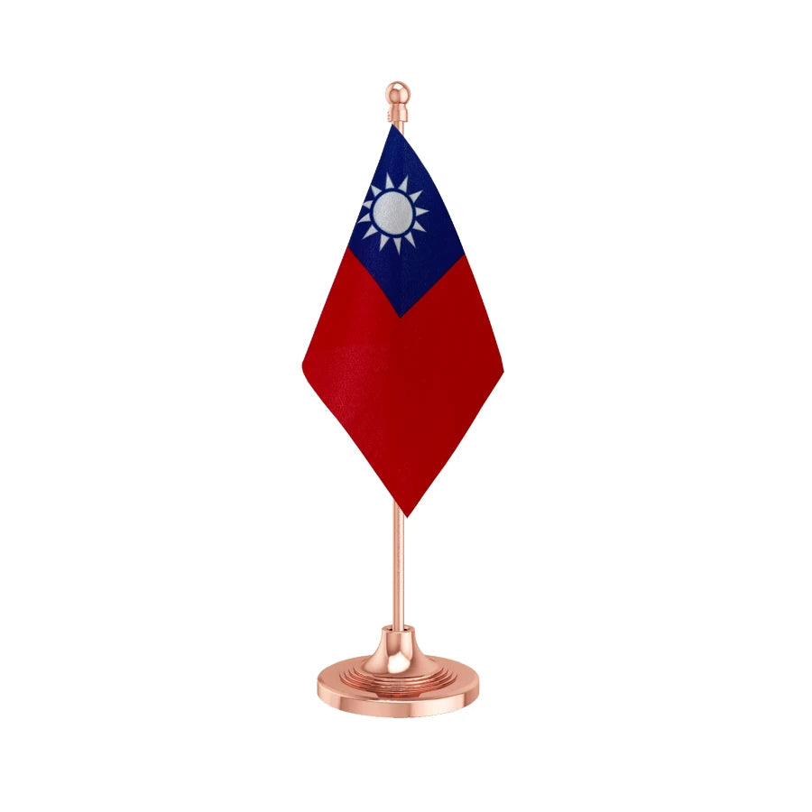 Taiwan Table Flag of 4in x 6in With A Heavy Plastic Base