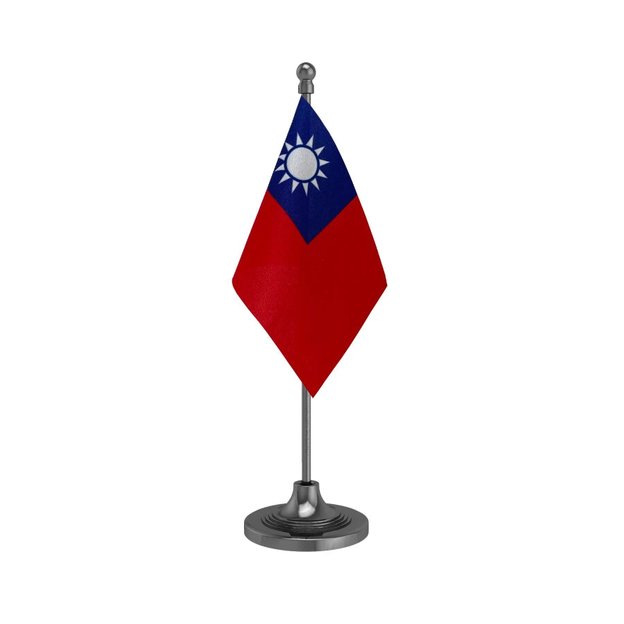 Taiwan Table Flag of 4in x 6in With A Heavy Plastic Base